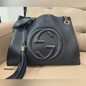 Gucci soho chain tote bag black